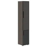 Шкаф комбинированный высокий VELION VHCS 40.2(R), яшма черный/дуб сильвер, 400х430х2253 мм 1586491172
