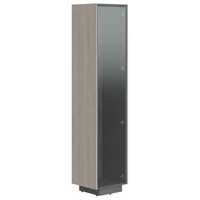 Шкаф колонка комбинированная LINE СФ-574303, дуб серый/черный графит, 464х430х2100 мм 891340418