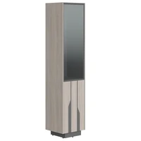 Шкаф колонка комбинированная LINE СФ-574313, дуб серый/черный графит, 464х430х2100 мм 18240498