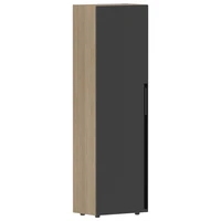 Гардероб KANON СП-064-25-12(L), черный глянец/дуб натуральный, 600х450х2010 мм 2124929868