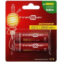 Аккумулятор FinePower 18650 2600 мАч (упаковка 2 шт.) 148647134