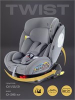 Автокресло Rant Basic Twist Next isofix группа 0+/1/2/3 (0-36 кг) Grey 944986487