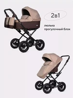 Коляска 2 в 1 Riko Basic Bella Classic 2025 07 коричневый-бежевый 687047226