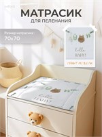 Пеленальный матрасик Rant 70x70 hello baby 874589020