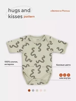 Боди Rant Hugs and kisses с коротким рукавом Pattern green 6273 1771269742