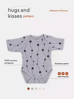 Боди Rant Hugs and kisses с коротким рукавом Pattern grey 6273 1049089649