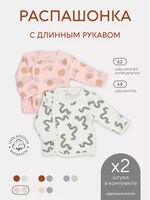Распашонка 2 шт. Rant Hugs and kisses Pattern Milk-pink 53/54 1838626275