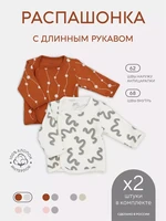 Распашонка 2 шт. Rant Hugs and kisses Pattern Milk-brown 53/54 111549192