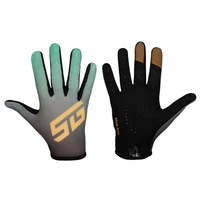 Велоперчатки полноразмерные STG Sens Skin черный с зеленым 1609395154