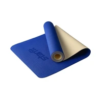 Коврик для йоги и фитнеса STARFIT FM-201 TPE, 0,4 см, 183x61 см, синий/бежевый 247252348