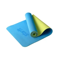 Коврик для йоги и фитнеса STARFIT FM-201 TPE, 0,4 см, 183x61 см, синий/лайм 1094001716