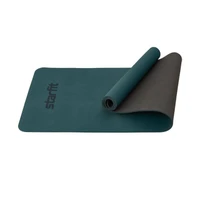 Коврик для йоги и фитнеса STARFIT FM-201 TPE, 0,6 см, 183x61 см, черный/холодный океан 1652541439