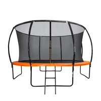 Батут DFC KENGOO II 14ft внутр.сетка, лестница, оранж/черн (427см) (два короба) 1724833189