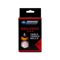 Мячики для н/тенниса DONIC EXCLUSIVE 3* 40+, 6 штук, белый + оранжевый 210072926