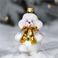 Ёлочное украшение "Зимний снеговик", в подарочной упаковке h- 8,5 см 1420434287