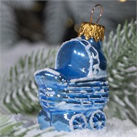 Ёлочное украшение "Детская коляска" голубая, в подарочной упаковке, h-6см 113331765