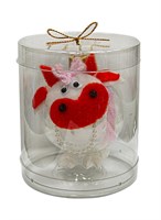 Ёлочное украшение "Корова с бусами", в пластиковой упаковке, h-6 см 1467396087