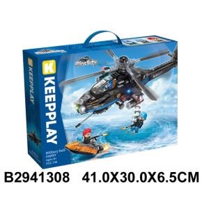 Конструктор пласт. ВЕРТОЛЕТ ПОЛИЦИЯ, 748дет. в кор. BRICK11024