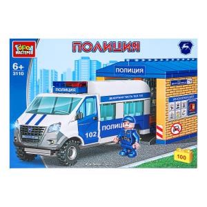 {{photo.Alt || photo.Description || 'Конструктор полицейская ГАЗЕЛЬ с гаражом, 100 дет. Город мастеров'}}