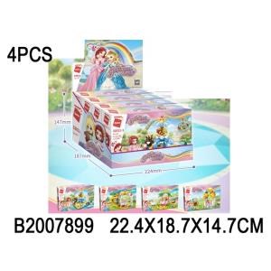 Конструктор пласт. принцесса, с аксесс, в ассорт. в кор. в дисплее уп-4шт в кор.16уп BRICK32011