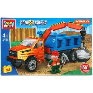 {{photo.Alt || photo.Description || 'Конструктор УРАЛ некст бортовой с краном, 98 дет. Город мастеров в кор.2*18шт'}}