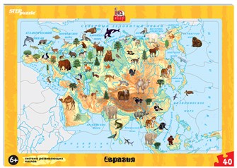 Развивающий пазл Евразия (большие) (IQ step) # 80456