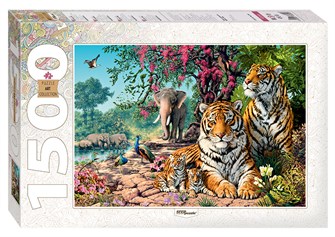 Мозаика puzzle 1500 Тигры # 83054