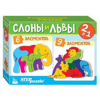 {{photo.Alt || photo.Description || 'Мозаика &quot;puzzle&quot; 2в1 из дерева &quot;Слоны и львы&quot; (IQ step)'}}