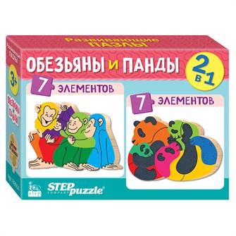{{photo.Alt || photo.Description || 'Мозаика &quot;puzzle&quot; 2в1 из дерева &quot;Обезьяны и панды&quot; (IQ step)'}}