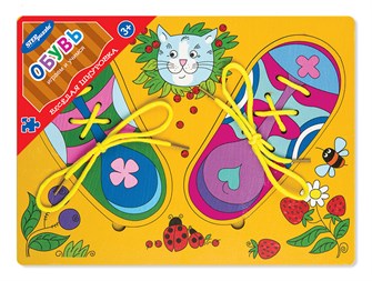 Игра из дерева Весёлая шнуровка. Обувь # 89505