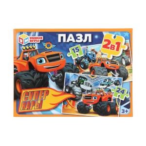 {{photo.Alt || photo.Description || 'Суперкары. Пазлы в коробке, набор 2 в 1: 15 и 24 детали. 190х140х35 мм. Умные игры'}}