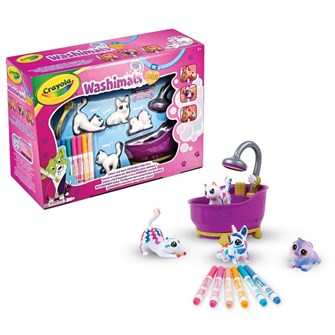 Crayola Washimals New Bath Набор: Фигурки для раскрашивания + Смываемые фломастеры + Аксессуары 117649868