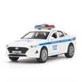 Машина металл HYUNDAI SONATA ПОЛИЦИЯ 12 см, двери, багаж, инер, белый, кор. Технопарк SONATA-12POL-WH (72)