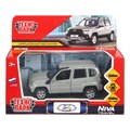 Машина металл LADA NIVA travel 12 см, двери, инер,серый, кор. Технопарк NIVATRAVEL-12-SRGY-WOD