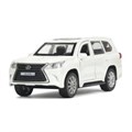 Машина металл LEXUS LX-570 длина 12 см, двери, багаж, инерц, белый, кор. Технопарк LX570-WH (72)
