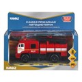 Машина металл KAMAZ 43502 ПОЖАРНАЯ АЦ 15 см, двери, подвиж дет, инерц, кор. Технопарк KAM43502-15FIR-RD (72)