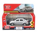 Машина металл LADA vesta 11,5 см, двери, серый, кор. Технопарк VESTA-12-GR-WOD