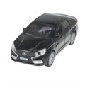 Машина металл LADA vesta 11,5 см, двери, черный, кор. Технопарк VESTA-12-BK-WOD