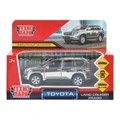 Машина металл TOYOTA PRADO ХРОМ 12 см, двери, багаж, инерц, серебрист, кор. Технопарк PRADO-SL-CH-WOD