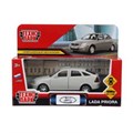 Машина металл LADA PRIORA 12 см,двери,инерц,серебристый перламутр,кор. Технопарк PRIORA-12-SR