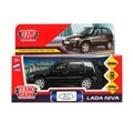 Машина металл LADA NIVA длина 12 см, двери, багаж, инерц, черный, кор. Технопарк LADANIVA-12-BK-WOD