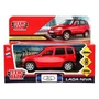 Машина металл LADA NIVA длина 12 см, двери, багаж, инерц, красный, кор. Технопарк LADANIVA-12-RD-WOD