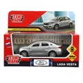 Машина металл LADA vesta 11,5 см, двери, серый, кор. Технопарк VESTA-12-GR