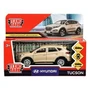Машина металл HYUNDAI TUCSON длина 12 см, двери, багаж., инер, бежевый, кор. Технопарк TUCSON-12-BG-WOD