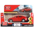 Машина металл LADA vesta 11,5 см, двери, багаж, красный, кор. Технопарк VESTA-12-RD