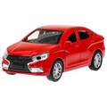 Машина металл LADA vesta 11,5 см, двери, багаж, красный, кор. Технопарк VESTA-12-RD