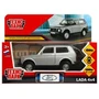 Машина металл LADA 4x4 12 см, двери, багаж, инерц, серебристый, кор. Технопарк LADA4X4-12-SR