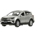 Машина металл TOYOTA RAV4 12 см, двери, багажн, инерц. серебристый ,  кор. Технопарк RAV4-12-SR