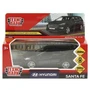 Машина металл HYUNDAI 12 см, двери, багаж, инерц, черный, кор. Технопарк SANTAFE-12-BK