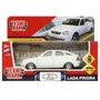 Машина металл LADA PRIORA 12 см, двери, багаж, инерц, белый, кор. Технопарк PRIORA-12-WH